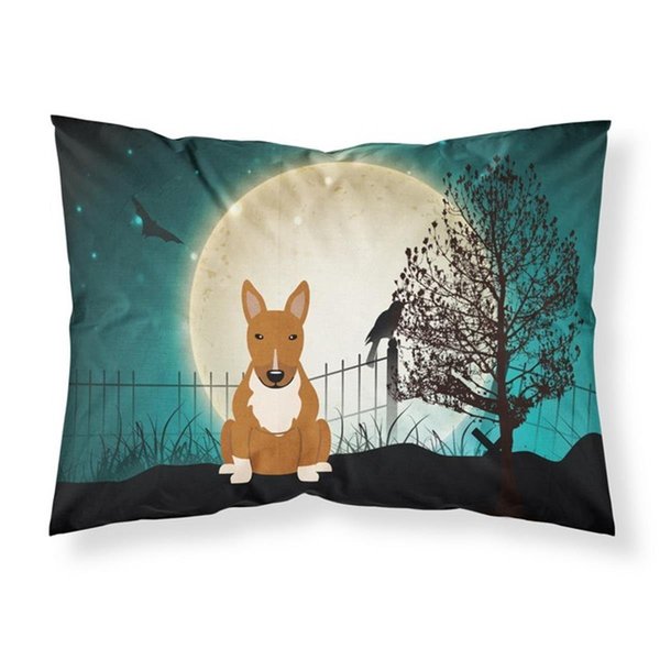 Micasa Halloween Scary Bull Terrier Red Fabric Standard Pillowcase&#44; 20.5 x 0.25 x 30 in. MI626533